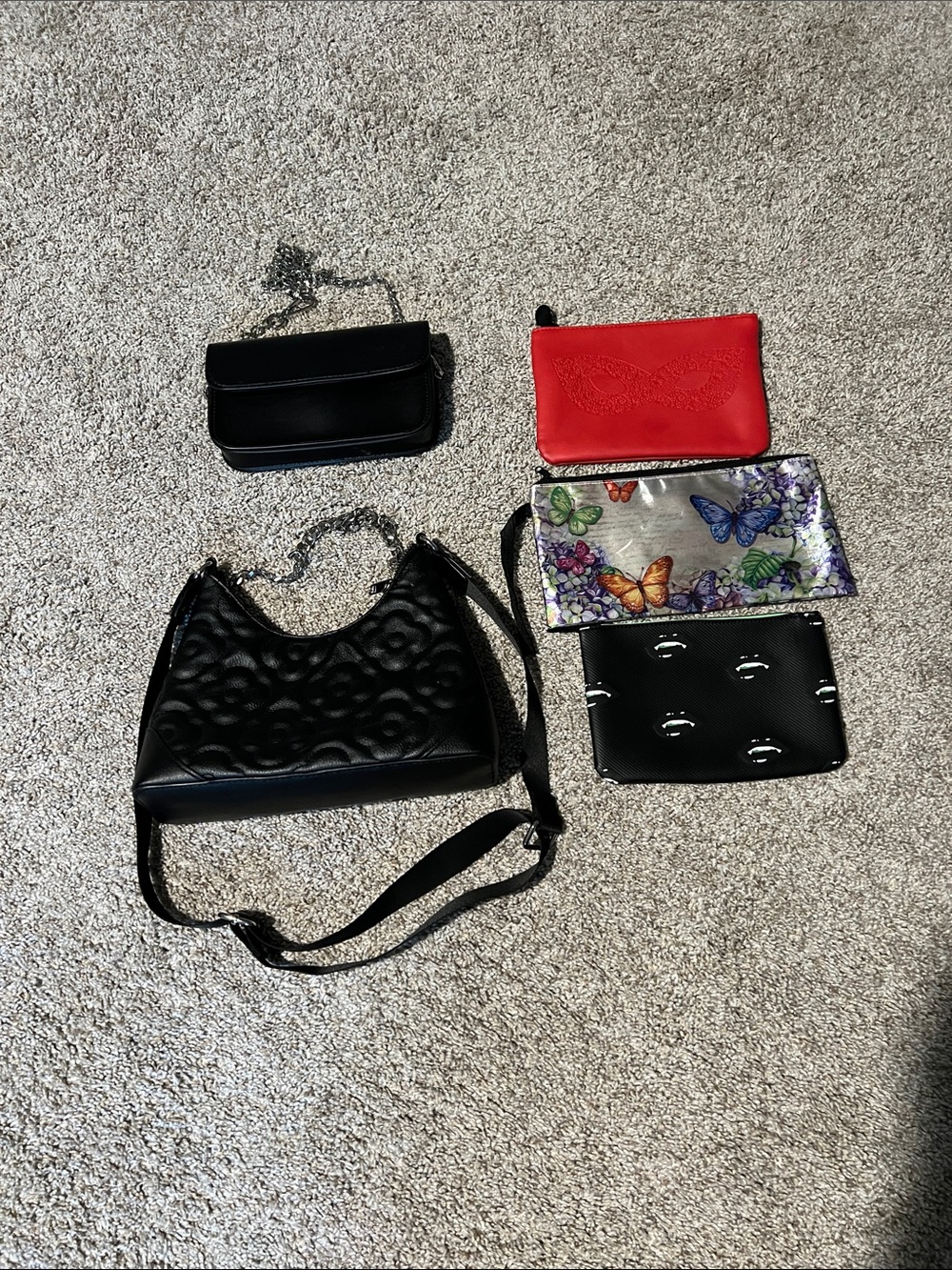 Bundle Five Bags - two Purses and Three Pouches